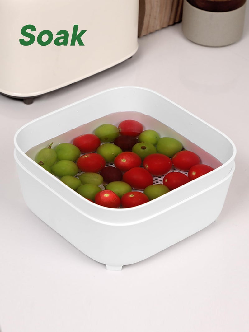 TidyTale Colander for Kitchen, Detachable Fruit Bowl with Drip Tray, Plastic Food Strainer for Fruits, Vegetables, Berries and Pasta, Colander Set for Home and RV Use, Dishwasher Safe - Image 4