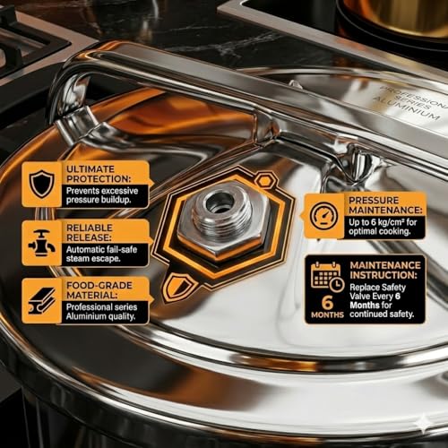 Pratibha 1 Litre Inner Lid Aluminium Pressure Cooker |ISI CERTIFIED|Cooker 1 ltr|Non-Induction|Silver|Small cooker|Cooks for 1-2 People| - Image 4