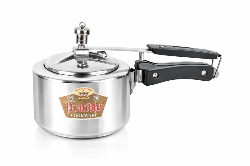 Pratibha 1 Litre Inner Lid Aluminium Pressure Cooker |ISI CERTIFIED|Cooker 1 ltr|Non-Induction|Silver|Small cooker|Cooks for 1-2 People| - Image 1
