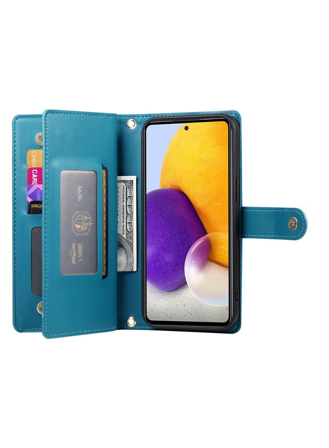 S-TOP Case For Samsung Galaxy A72 5G / 4G Nine Card-slot Zipper Wallet Bag Leather Phone Case - Image 3
