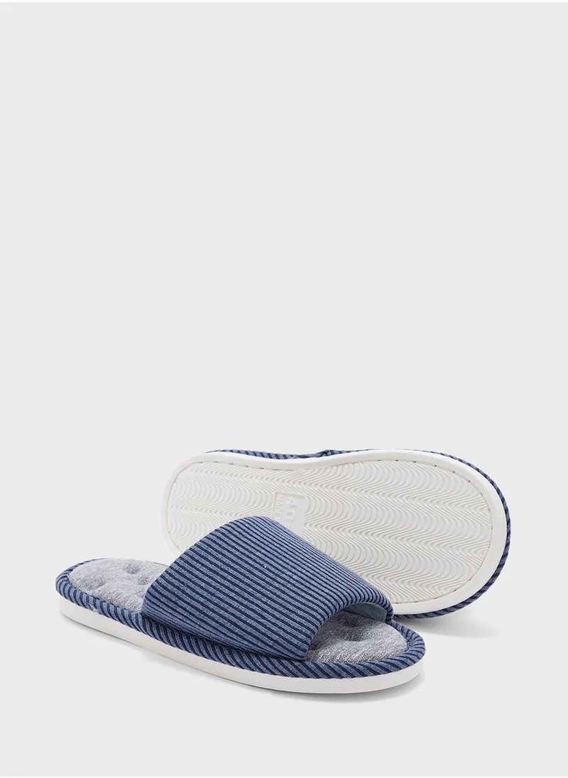 Seventy Five Stripes Print Soft Home Slippers