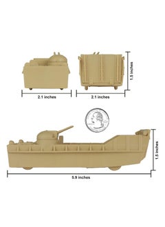 BMC Toys BMC Classic Marx Landing Craft - 4pc Tan vs. OD Green Plastic Army Men Vehicles  - Image 5