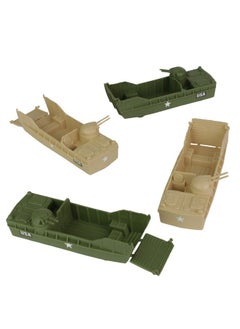 BMC Toys BMC Classic Marx Landing Craft - 4pc Tan vs. OD Green Plastic Army Men Vehicles  - Image 4