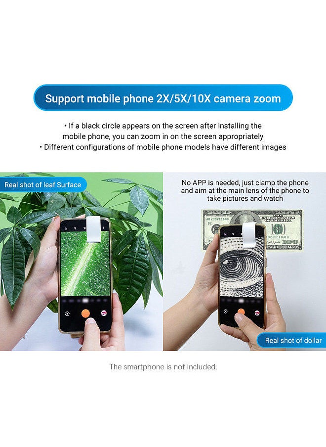 APEXEL APEXEL MS002 200X Professional Phone Microscope Lens with Universal Phone Clip for Plant Insect Hair Skin Observation Jewelry Jade Appraisal Electronics Industry Testing  - Image 5