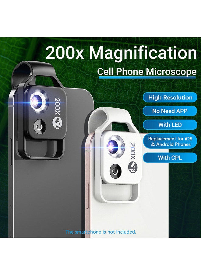 APEXEL APEXEL MS002 200X Professional Phone Microscope Lens with Universal Phone Clip for Plant Insect Hair Skin Observation Jewelry Jade Appraisal Electronics Industry Testing  - Image 4