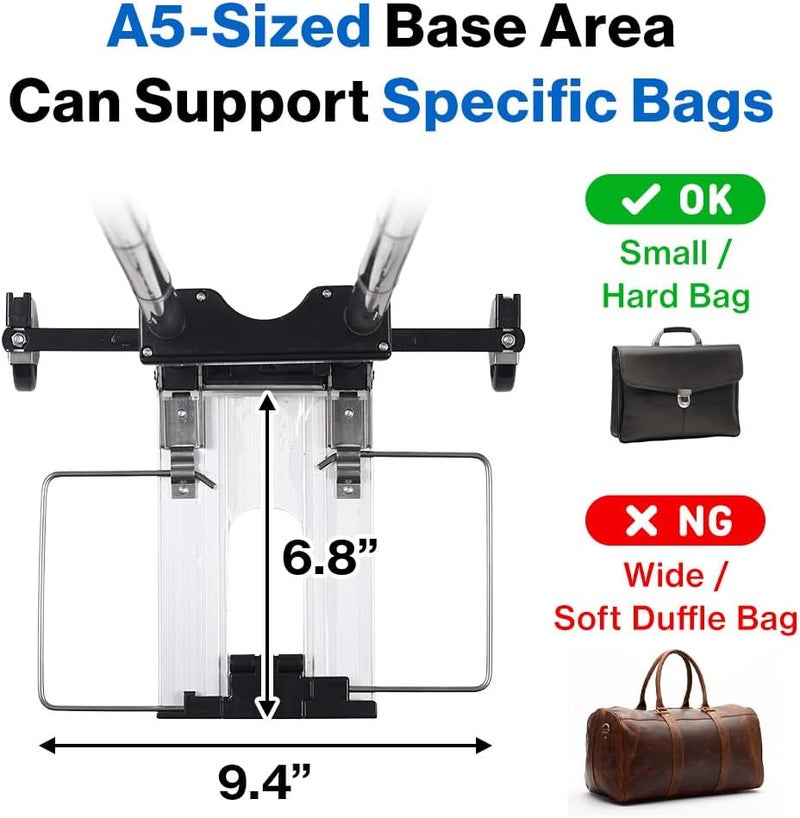 Japard Folding Carrying Cart, Luggage Cart with 2 Wheels One Way, Compact for Travel Trolley School with Bungee Cord (Silver, 22lbs - 2 Wheels) - Image 4