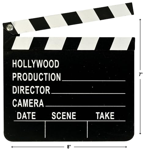 Amscan Premium Wooden Hollywood Director's Clapboard with Black & White Finish - 7" x 8" (1 Pc.) - Perfect for Aspiring Filmmakers and Movie Enthusiasts - Image 2