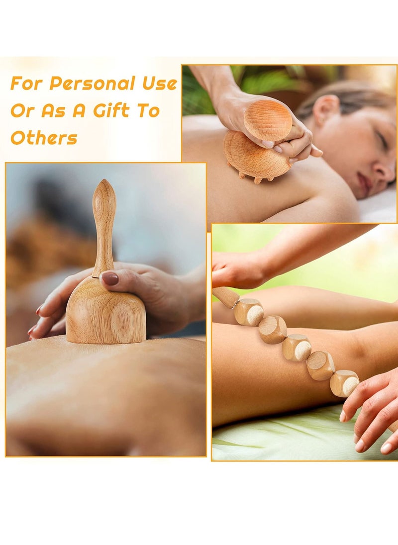 XiuWoo 100ml massage oil and 4 Pieces Wood Therapy Kit Massage Tools Maderoterapia Kit Wood Massager Roller Wood Gua Sha Roller Manual Wooden Fascia Massage for Release Cellulite Muscle Blasting Pain Relief  - Image 4