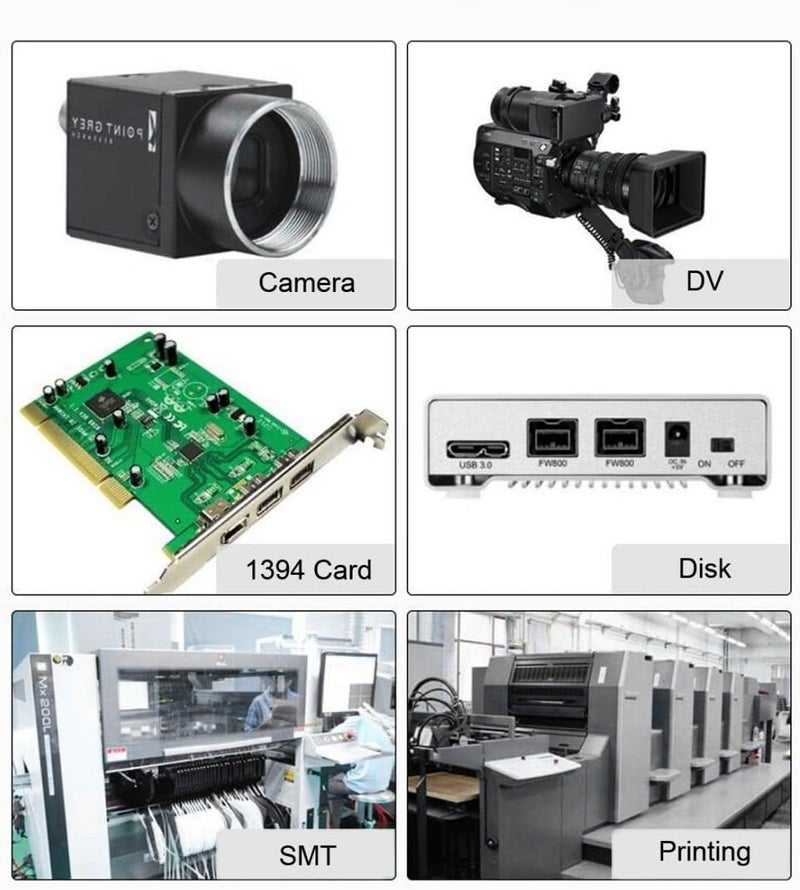 Chenyang 9 PIN / 6 PIN BETA FireWire 800 - FireWire 400 9-6 Cable IEEE 1394B 1.8m Black - Image 5