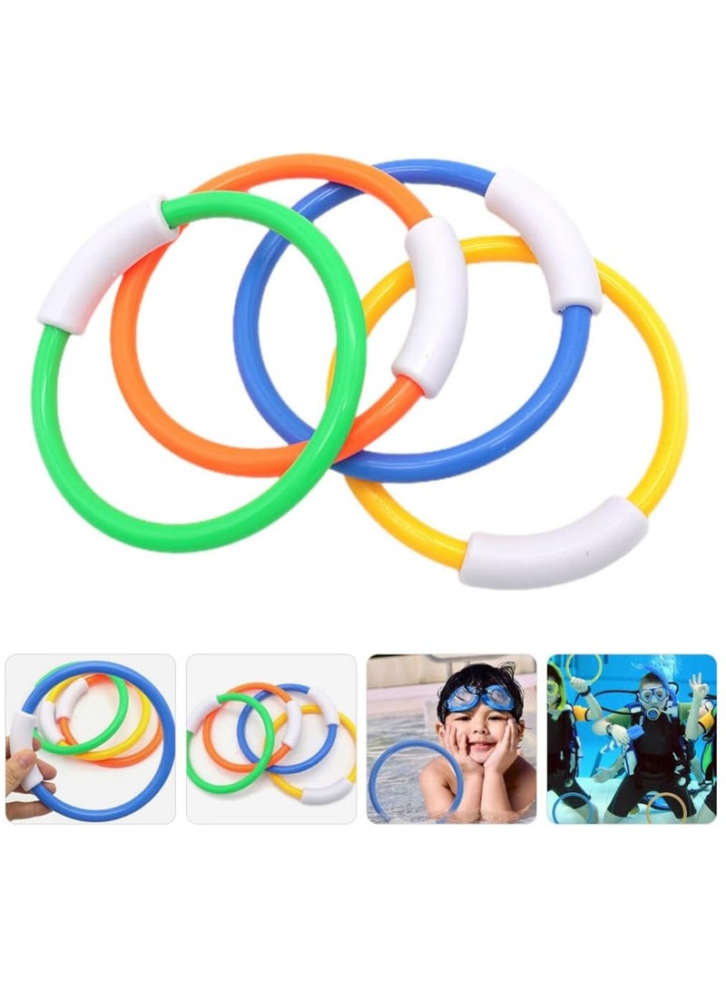 ممز بلانيت العاب حلقية للغوص، 4 قطع- مثالية لحمام السباحة والبحر، تصميم آمن، ألوان زاهية، تعزز مهارات السباحة -سهلة الإمساك تحت الماء ومصممة لتغوص ببطء نحو القاع _  العاب بحر - العاب حمام سباحه-العاب اطفال - العاب أطفال حلقية - Image 1