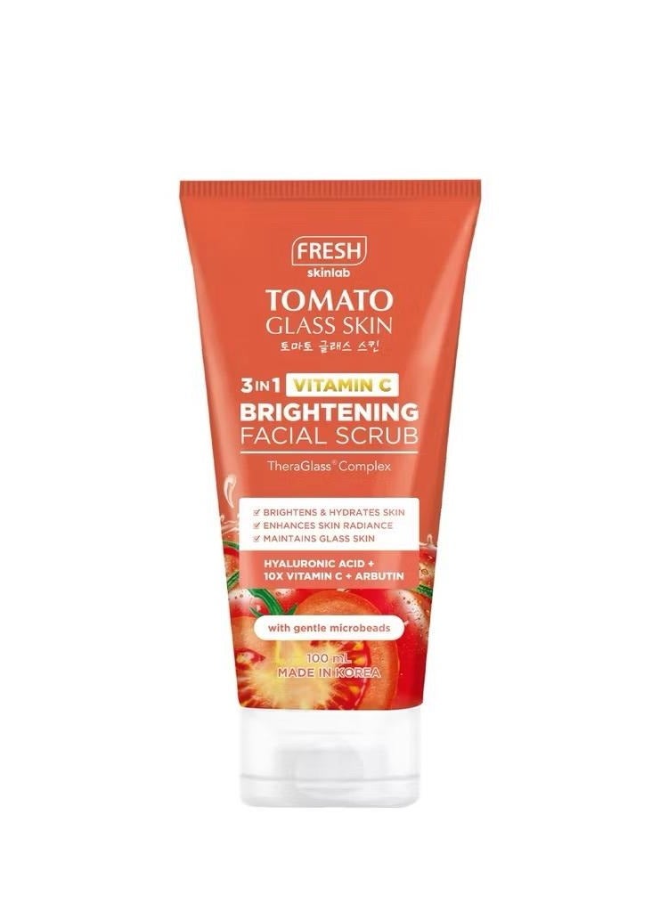فريش مقشر الوجه فريش سكين لاب بخلاصة الطماطم والزجاج 3 في 1، مقشر لتفتيح البشرة بفيتامين سي، 100 مل