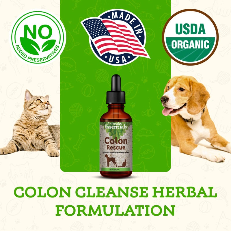 Animal Essentials Colon Rescue for Dogs & Cats - Constipation Relief, Stool Softener with Slippery Elm, Marshmallow Root, Licorice Root - 1 Fl Oz - Image 4