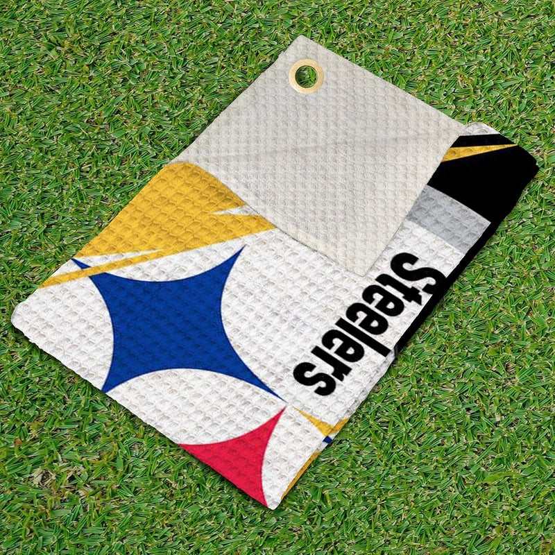 Northwest The Company Official NFL Microfiber Waffle Fabric Fan Golf Towel with Grommet, 16" x 25", Shred, Team Colors (Pittsburgh Steelers) - Image 3