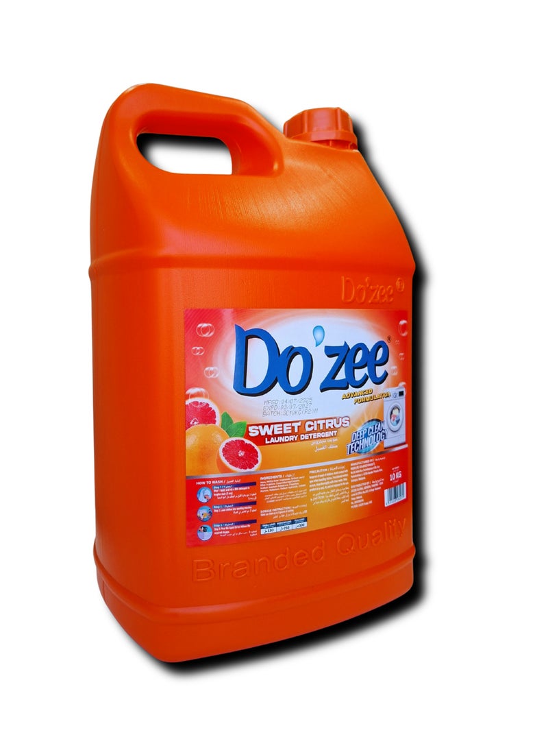 Do'zee Sweet Citrus Liquid Laundry Detergent, 10 Liters - Image 2