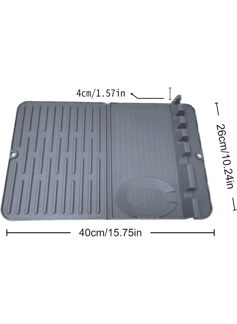 YelaJoy Silicone Dish Drying Mat for Small Kitchens Or Travel - 15.8"x10.2" & Foldable & Space-Saving | Heat-Resistant, Non-Slip - Image 4