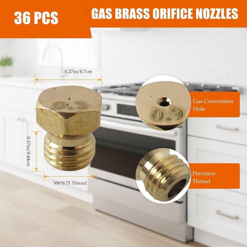Multi-market varied design options Update 36pcs (0.3mm-1.9mm) LP Gas Range Orifice Nozzles Conversion Kit Fit for CFGF3053LSF, CRG3150SSA, CFGF3053LSG, CRG3150SSB, FGGC3045QWB, FGGC3045QWA, FGGC3045QWC Light durable upgraded substance Workday cycle fulfillment Worldwide popular practical build Fixed & portable compatible Multi-use upgraded craftsmanship Repeated assemble detach compatible Cost effective global grade quality Regional central warehouse stock Fast & slow shipment compatible Quick assemble Cross-location transit friendly build Light & sturdy Wear resistant Gulf climate tested upgraded quality Classic practical design Permanent & temporary usable Trendy widespread design Modern warehouse management Global sizing options Spec compliant trusted quality Global light sturdy raw material Market diverse application fit Easy hand assemble compatible Adjustable build - Image 3