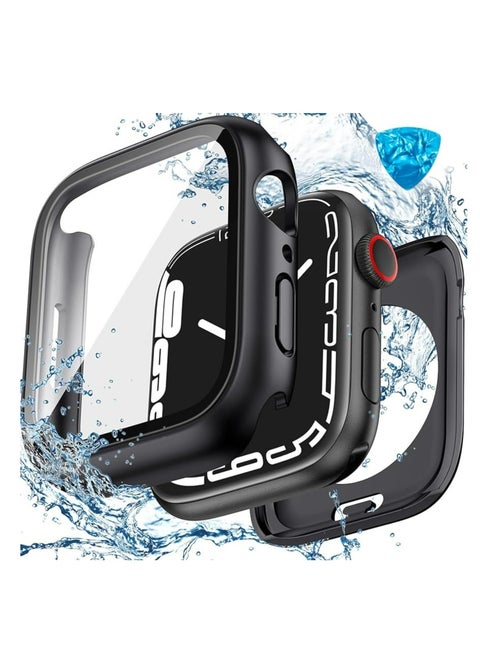 Waterproof Case for44mm, 360° Protective Hard PC Front & Back Bumper with HD Tempered Glass Screen Protector