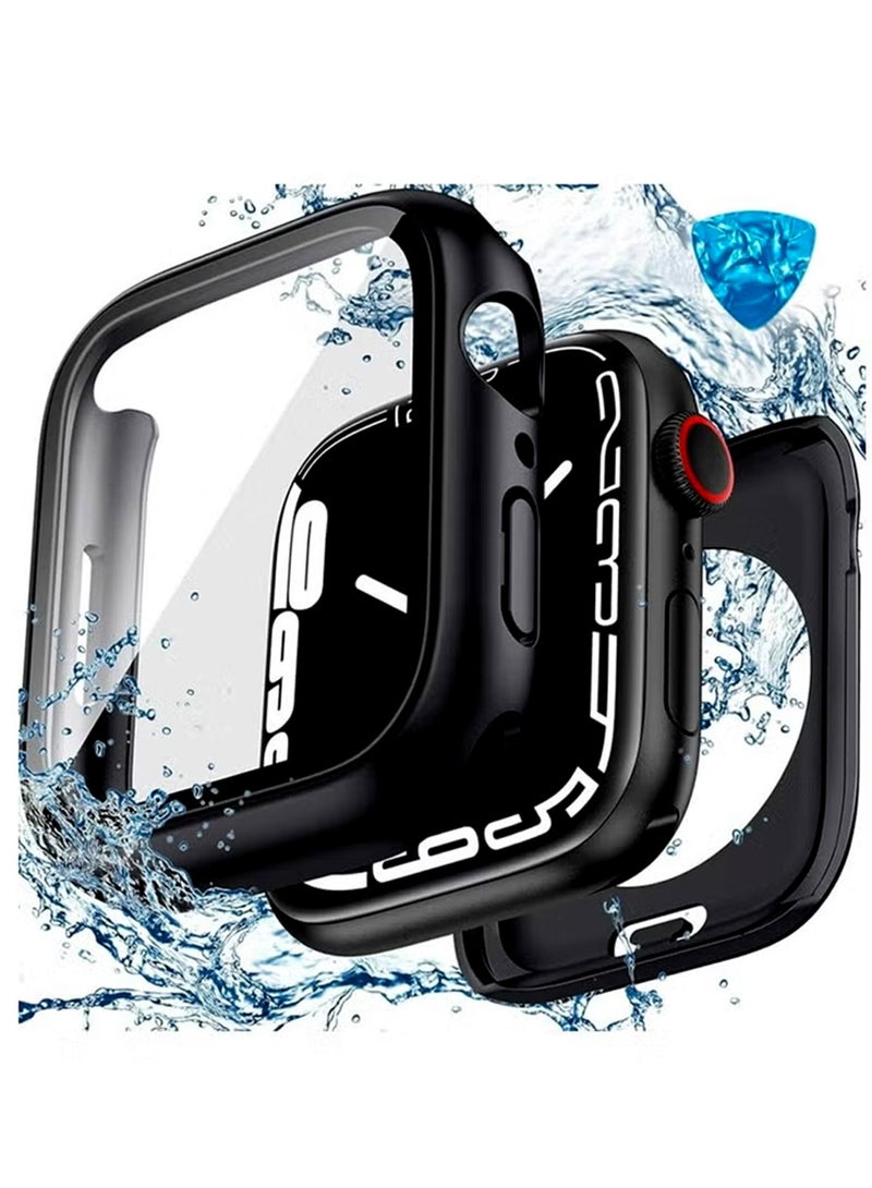 Apple Watch Waterproof Case 44mm - 360° Full Protection Hard PC Bumper with HD Tempered Glass Screen Protector - Image 1