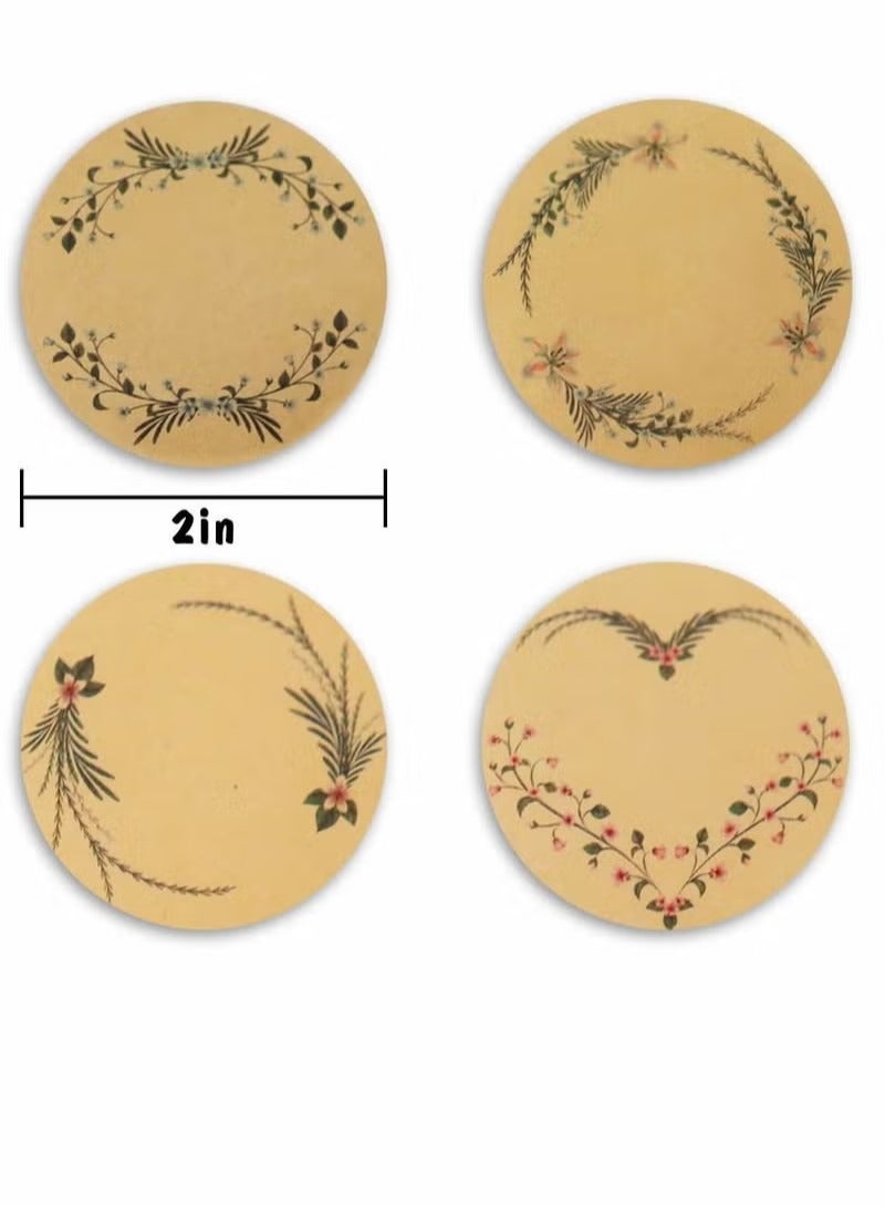 Floral Thank You Stickers, Kraft Paper Round Self Adhesive Label 2" Decorative Stickers for Gift Wrapping Envelopes Pantry Food Bottle Jars DIY (2", Floral) - Image 5