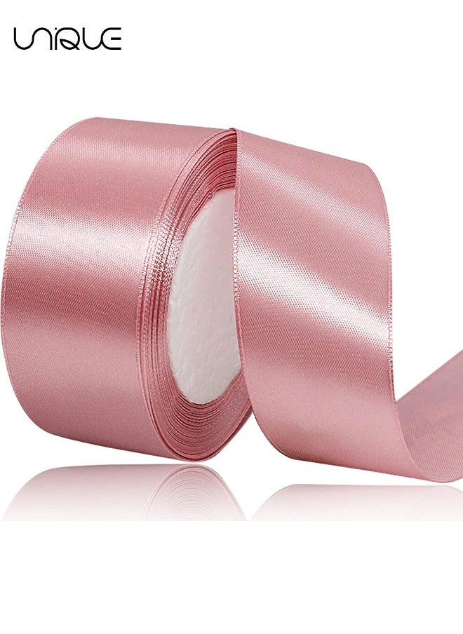 Unique Pink Ribbon, 1-1/2 Inches x 25 Yards Fabric Satin Ribbon for Gift Wrapping, Crafts, Hair Bows Making, Wreath, Wedding Party Decoration and Other Sewing Projects  - Image 1