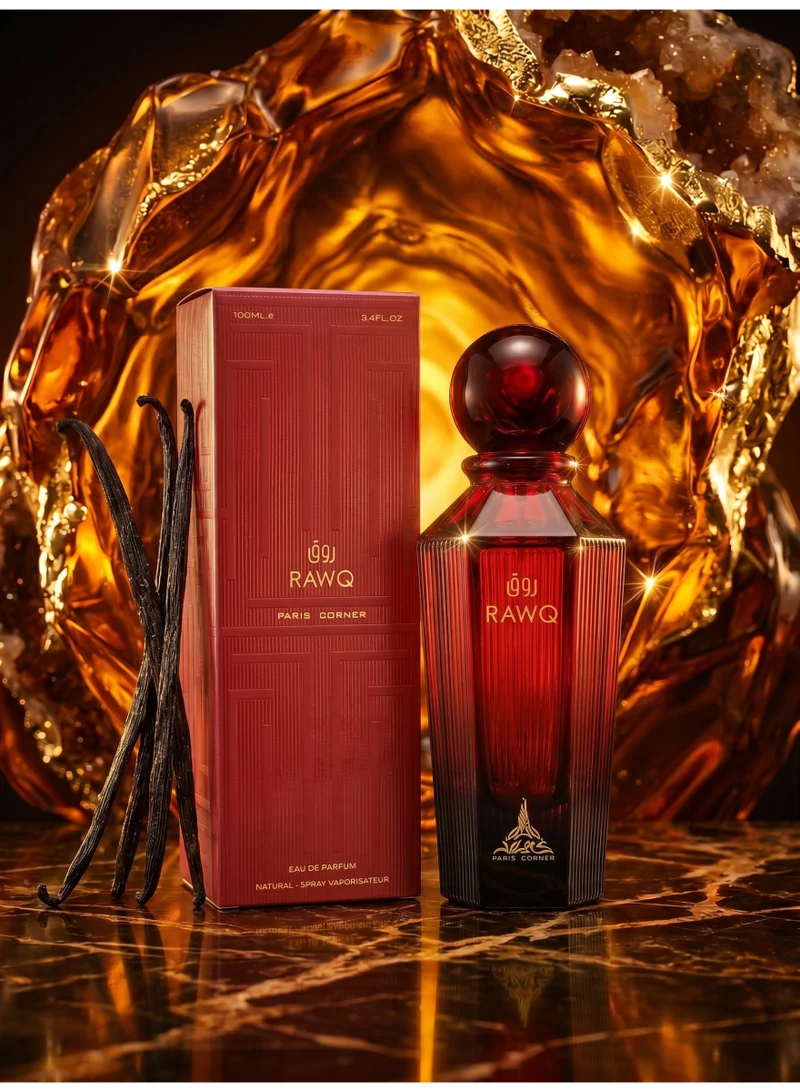 PARIS CORNER Paris Corner Rawq Eau De Parfum for Men & Women 100ml | Fresh Bergamot, Litsea & Apple | Rosemary, Plum & White Flowers | Amber, Dry Amber & Vanilla Long-Lasting Perfume