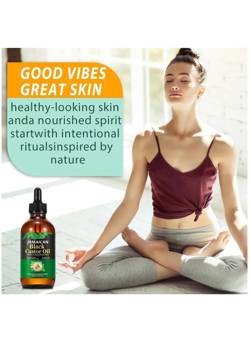 Frovetani - 120ml Jamaican Black Cold Pressed Castor Oil for Hair and Skin Care Eyelashes and Eyebrows Hair Loss & Dry Damaged Hair Nourishment Scalp Stimulates Hair Growth for Men & Women - Image 1