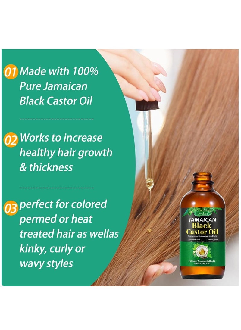 Frovetani - 120ml Jamaican Black Cold Pressed Castor Oil for Hair and Skin Care Eyelashes and Eyebrows Hair Loss & Dry Damaged Hair Nourishment Scalp Stimulates Hair Growth for Men & Women - Image 1