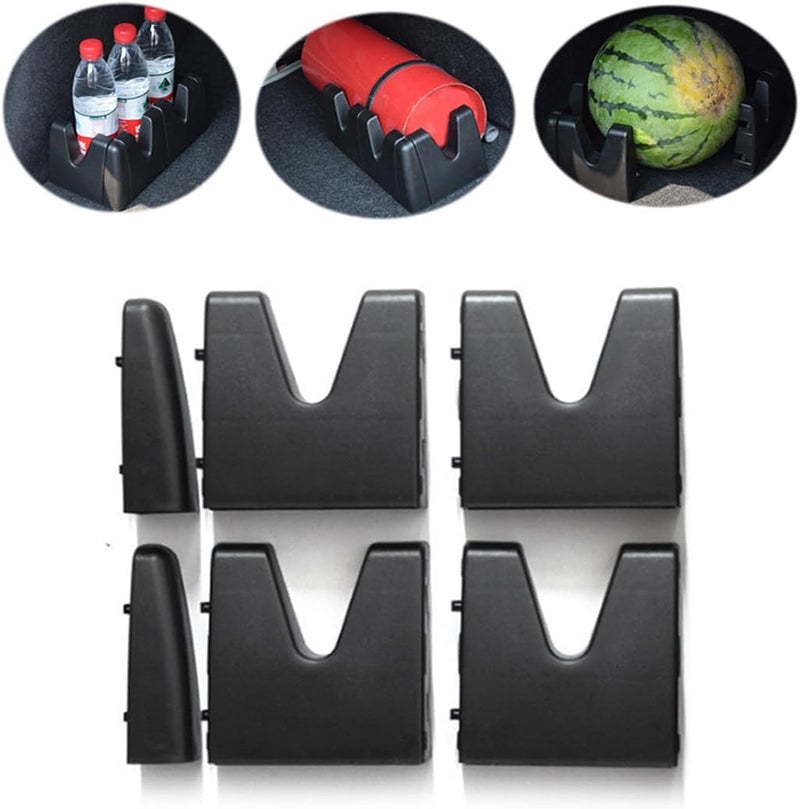 Homoyoyo Car Trunk Fence 6 Pack Cargo Organizer Blocks 2 Connectors Auto Vehicle Mounting Bracket - Image 1