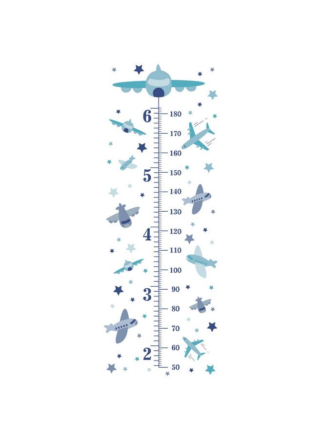 SUPERDANT 3pcs/Set Family Height Growth Chart Wall Sticker Airplane Star Self-Adhesive Height Wall Sticker for Bedoom Nursery Living Room Decor 38"x15" - Image 1
