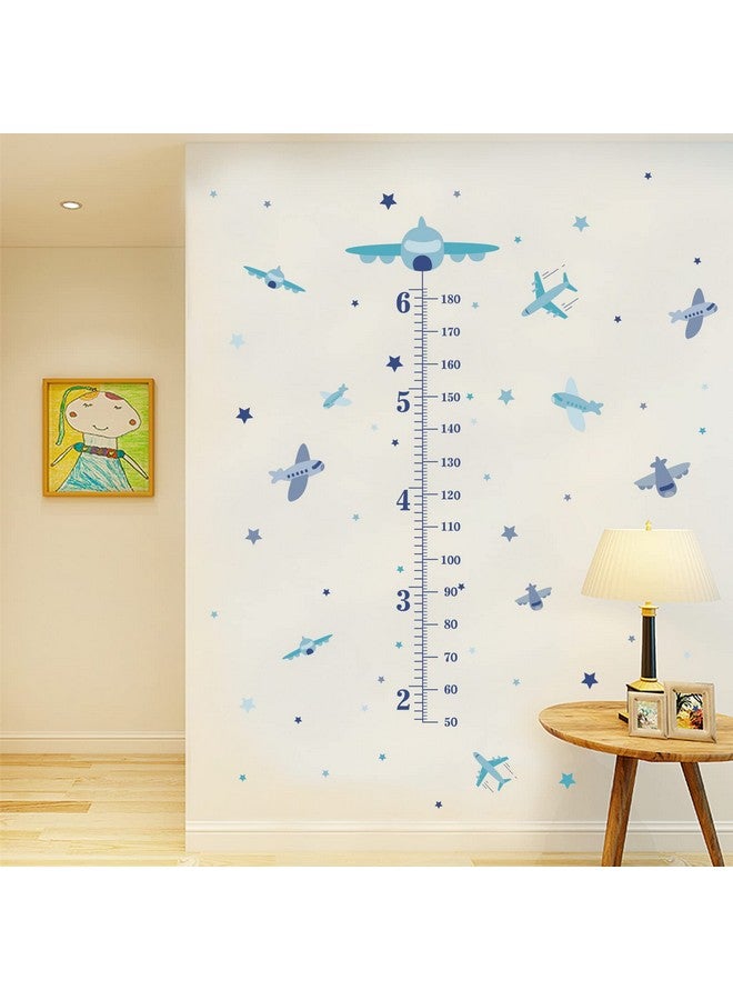 SUPERDANT 3pcs/Set Family Height Growth Chart Wall Sticker Airplane Star Self-Adhesive Height Wall Sticker for Bedoom Nursery Living Room Decor 38"x15" - Image 5