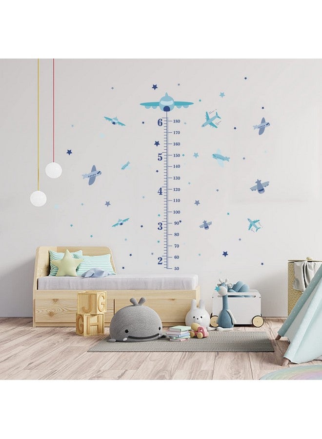 SUPERDANT 3pcs/Set Family Height Growth Chart Wall Sticker Airplane Star Self-Adhesive Height Wall Sticker for Bedoom Nursery Living Room Decor 38"x15" - Image 4