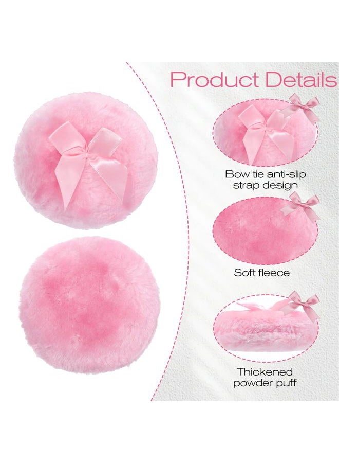 Tweruna 4 PCS Large Fluffy Body Powder Puff, Soft Powder Puff for Body Face, Washable Reusable Makeup Puffs(White/Pink/Yellow/Blue) - Image 3
