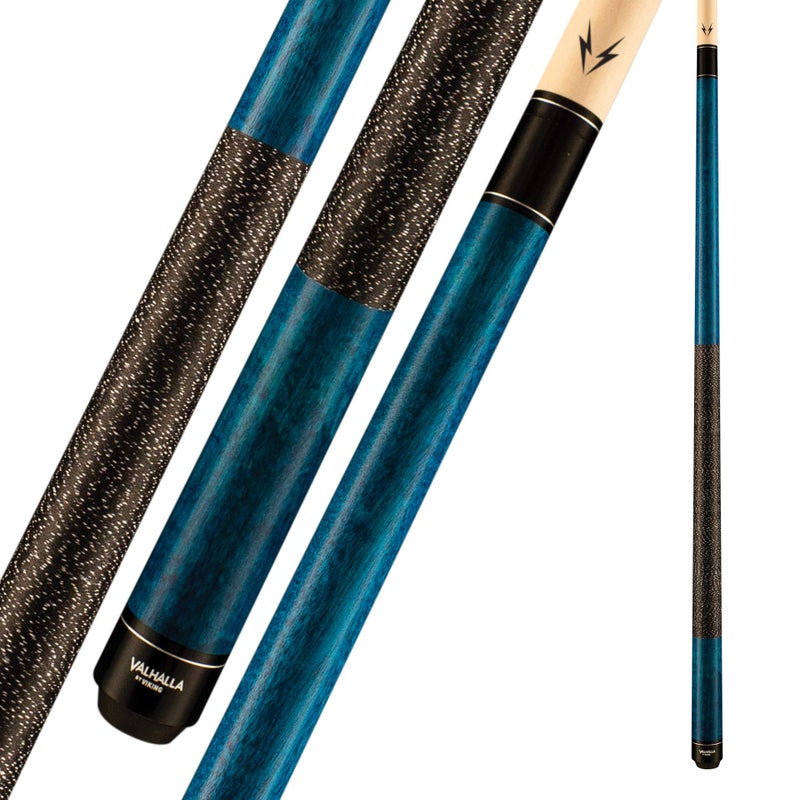 Viking Valhalla 100 Series with Irish Linen Wrap 2 Piece 58 Pool Cue Stick VA113 21oz Blue