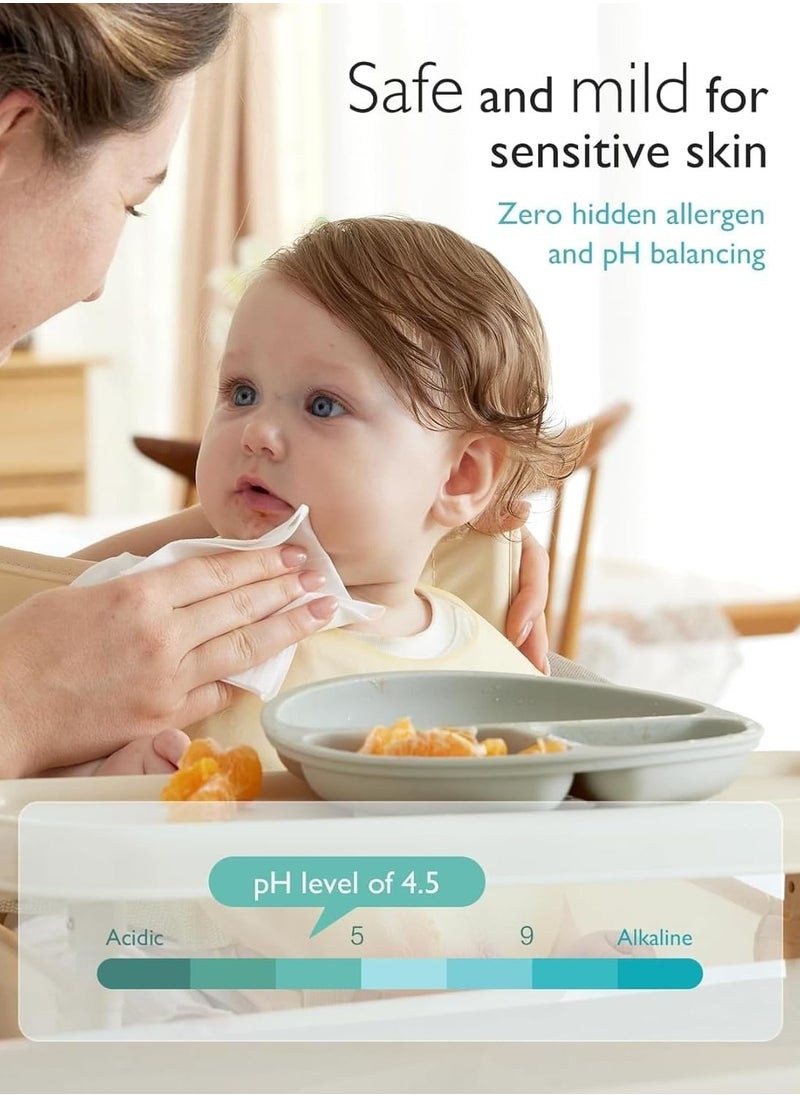 VUCATIN Wet Wipes Baby Wipes Cleansing Unscented Wipes Baby Care Wipes Plastic-Free Plant-Based Fibers Wipes 80 Count/Packs (1 Packs)  - Image 2