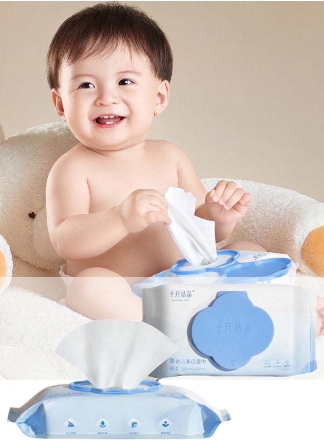 VUCATIN Wet Wipes Baby Wipes Cleansing Unscented Wipes Baby Care Wipes Plastic-Free Plant-Based Fibers Wipes 80 Count/Packs (1 Packs)  - Image 1