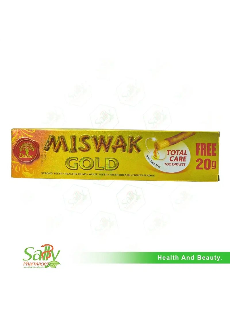 miswak gold toothpaste total care toothpaste 120+20 g free(140)g