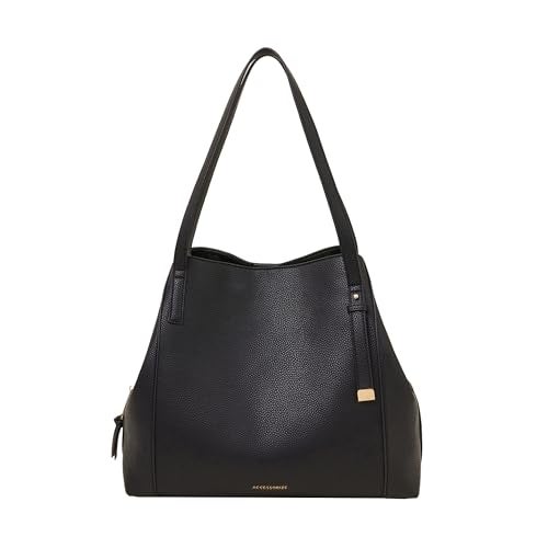 Accessorize London Women's Black Bucket Shoulder Bag for office | Bags for women | Ladies Purse Handbag - Image 1