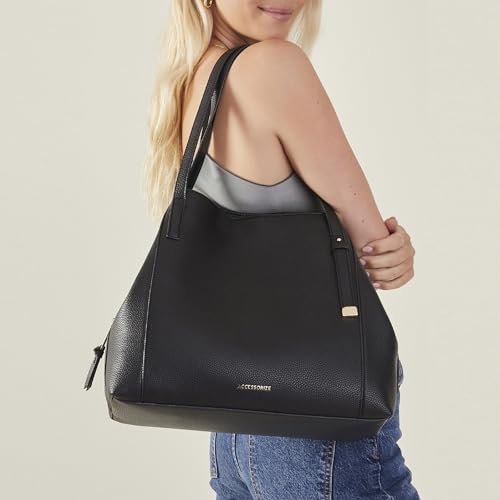 Accessorize London Women's Black Bucket Shoulder Bag for office | Bags for women | Ladies Purse Handbag - Image 2