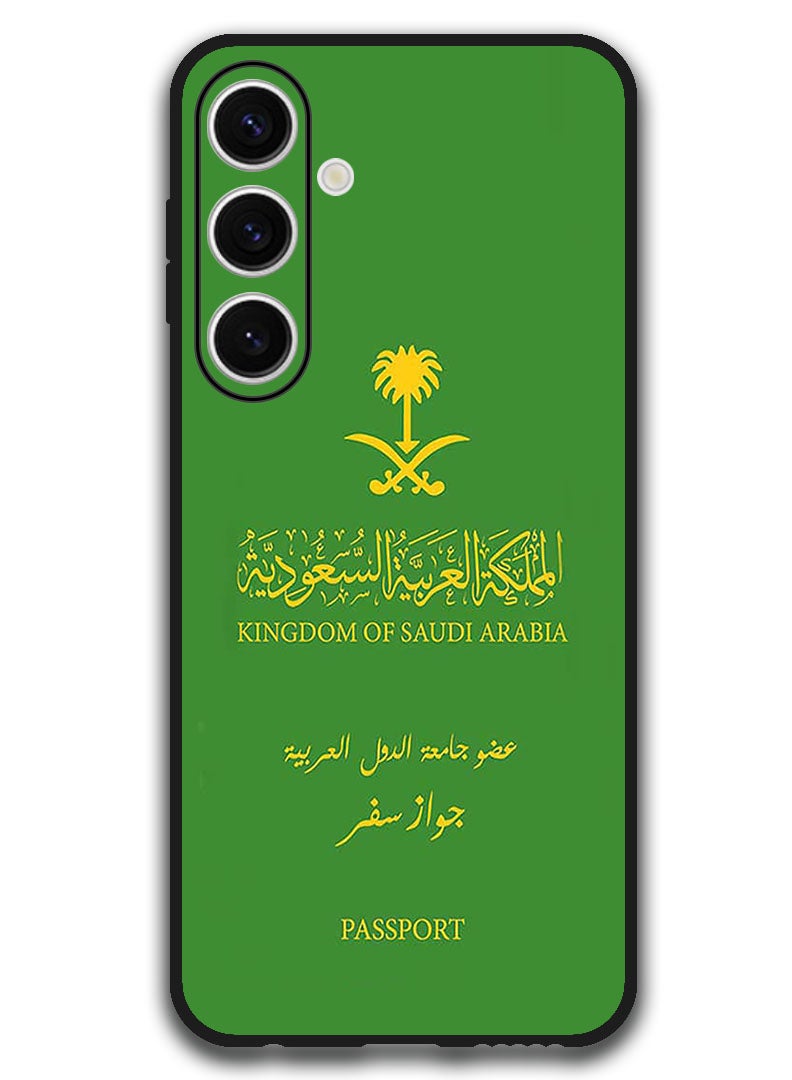 Theodor غطاء واقي مضاد للخدش ومقاوم للصدمات لجهاز سامسونج جالاكسي S24 FE جواز سفر السعودية - Image 1