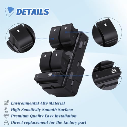 AiYiGu Power Window Control & Driver Door Lock Switch Compatible with 2007-2013 Chevrolet Silverado/GMC Sierra 1500, 2500HD, 3500HD - Image 5
