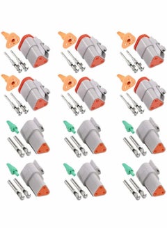 Y&D DT Connector 3 Pin Gray Waterproof Electrical Wire Plug 42PC Way Sealed Male and Female for Motorcycle Scooter Car Truck Boats  - Image 1