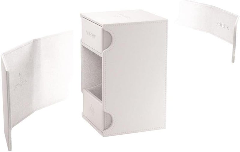 Gamegenic Watchtower 100+ XL Convertible Deck Box | Double-Sleeved Card Storage | Card Game Protector | Nexofyber Surface | Holds Up to 100 Cards | White Color | Made (GGS20121ML) - Image 2