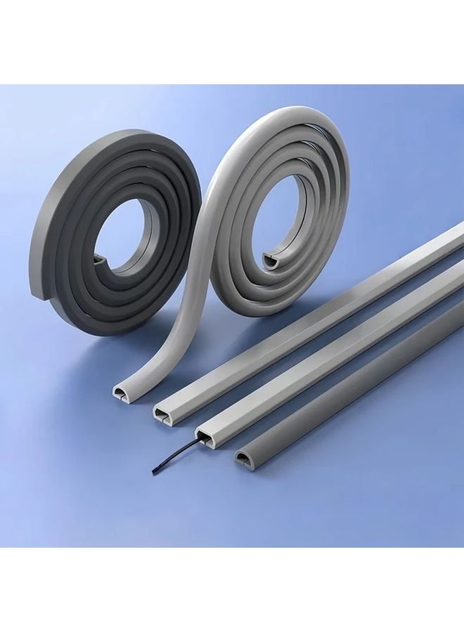 Trapezoid White Self Adhesive Cable Management System Heavy Duty Rubber Cord Protector - Image 5
