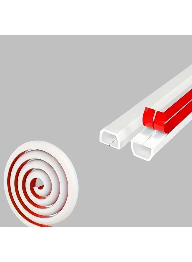 Trapezoid White Self Adhesive Cable Management System Heavy Duty Rubber Cord Protector - Image 1