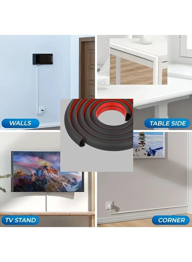 Trapezoid White Self Adhesive Cable Management System Heavy Duty Rubber Cord Protector - Image 3