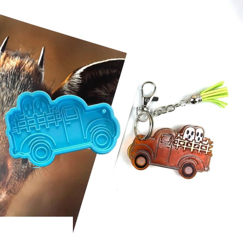 R H LIFESTYLE R H lifestyle Silicone Keychain Pendant Epoxy Resin Mold for DIY Crafts Pack of 1 (Truck Keychain Mould) SM4566 - Image 2