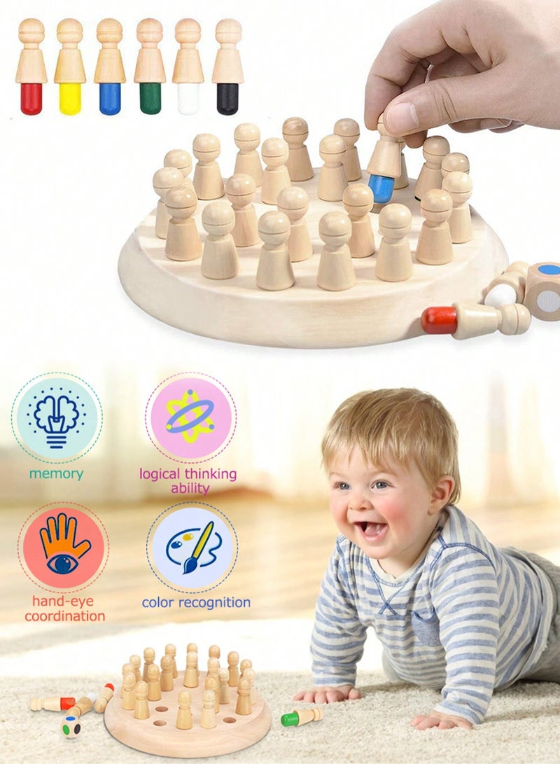 1pc Wooden Memory Chess Game for Kids – Color Matching Mind Challenge – Focus and Logic Development Toy for Ages 3-12 – Montessori Educational Game for Boys & Girls – Perfect for Family Interaction & Christmas Gifts  - Image 3