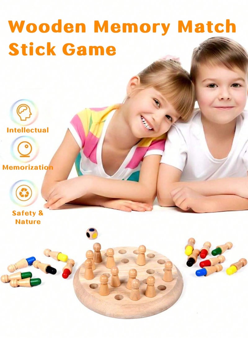 1pc Wooden Memory Chess Game for Kids – Color Matching Mind Challenge – Focus and Logic Development Toy for Ages 3-12 – Montessori Educational Game for Boys & Girls – Perfect for Family Interaction & Christmas Gifts  - Image 4