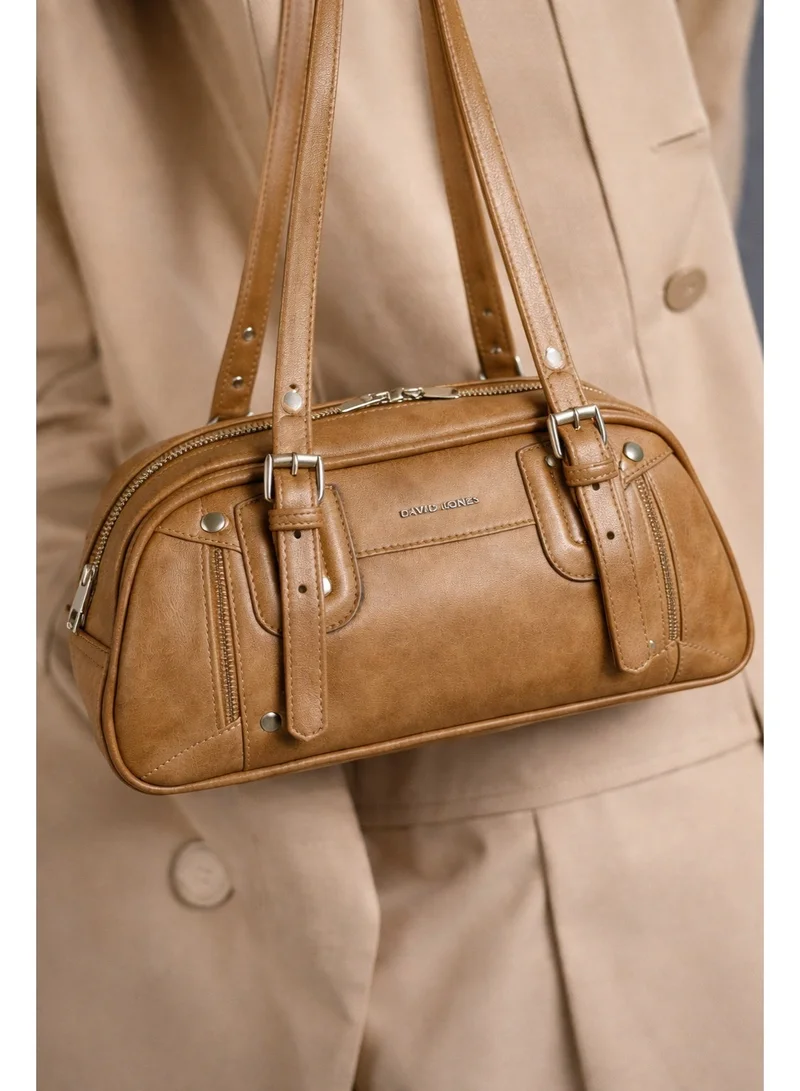 David Jones Camel David Jones Classic archive super roomy tote bag- 2026 trendy leather bag unique chic shoulder bag model cm7859-y2k design for stylish everyday and formal outfits for Women | Best Price UAE