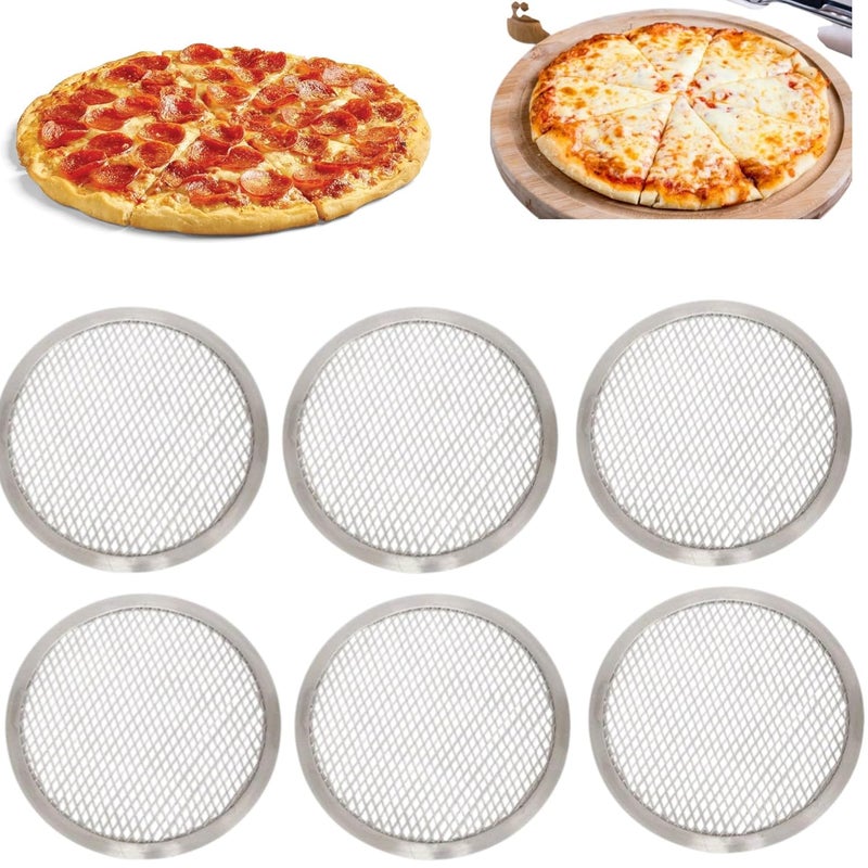 THW للاستخدام التجاري في الفنادق والمطاعم شاشة بيتزا ألمنيوم 6 بوصات - مجموعة من 6 قطع - Image 1